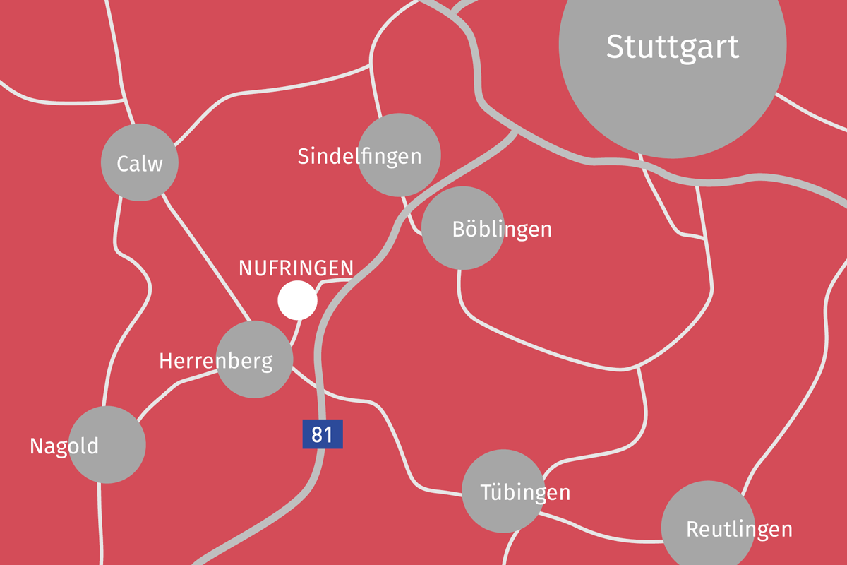 Lage der Gemeinde Nufringen